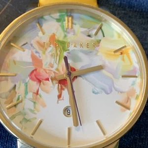 Ted Baker Watch With New Yellow Strap & Floral Hanging Gardens Face No Marks - Picture 1 of 4
