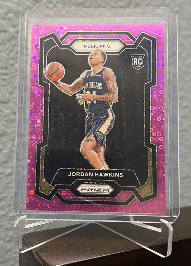 2023-24 Panini Prizm Jordan Hawkins #130 RC Fast Break Pink Disco 40/50 Pelicans