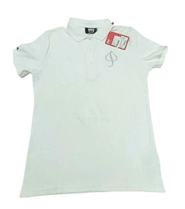 $70 Helly HansenLeaf Crew Tech Polo Shirt NWT Size M White S/S Womens - Picture 1 of 9