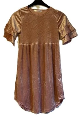 Sunshine Swing Velvet Bell Sleeve A-Line Dress - Dusty Rose - Size 10 - New - Image 1 of 3