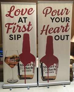 Makers Mark Retractable Banner Signs Set of 2, 7 Feet Tall - Picture 1 of 5