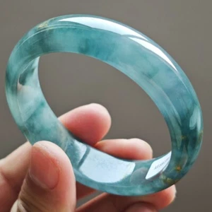 59mm Natural Icy Green Jadeite Jade Bracelets Burma Jade Bracelet Bangle 3022 - Picture 1 of 22