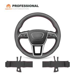 Genuine Leather Steering Wheel Cover for Audi A6 A7 S6 S7 C8 K8 4K 2019-2022 - Bild 1 von 10