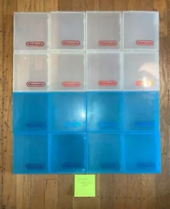 Lote de 16 estuches rígidos oficiales de plástico transparente de color mixto NES con logotipo de Nintendo #14 - Imagen 1 de 1