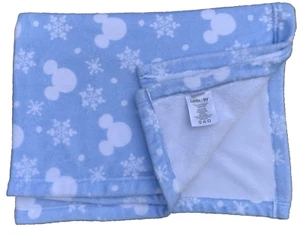 Disney Baby Lambs & Ivy Mickey Mouse Baby Blanket White Light Blue EUC - Picture 1 of 14