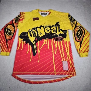 Vintage Motocross Kit Jersey Yellow/Red O'Neal Mayhem Large Retro Evo RARE - Picture 1 of 9