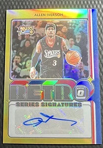 2020-21 Allen Iverson 76ers 2/10 Panini Donruss Optic Retro Prizm Autograph #AIV - Picture 1 of 3