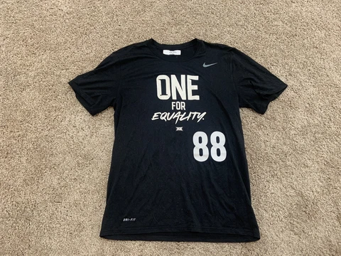 Team Issued Baylor Bears Football Black Nike Dri Fit Shirt One For Equality Sz M Cover