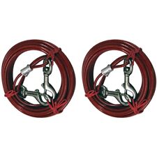 2 PC HEAVY DUTY 20' DOG TIE OUT CABLE FOR 60 LBS Durable Weather Resistant Pets