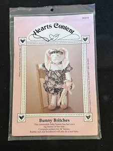 Hearts Content Bunny Britches Rag Doll Rabbit Cloth 24 Inch Uncut Vintage Sewing - Picture 1 of 2