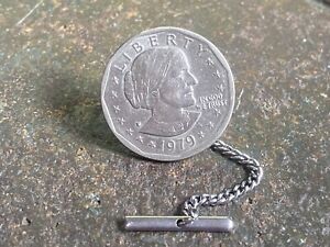 Vintage 1979 Susan B. Anthony Dollar Coin Tie Tac Pin Clip