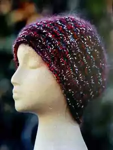 REALLY CUTE LA BOHEME RIBBED HAT to KNIT in WORSTED WEIGHT YARN by FIESTA - Picture 1 of 1