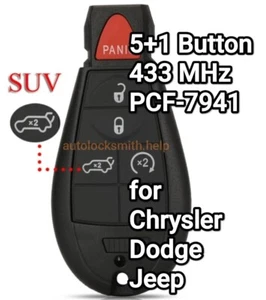 4+1 BOTÓN. Chrk07j. LLAVE REMOTA FOBIK PARA CHRYSLER. para Dodge. para Jeep. - Imagen 1 de 1