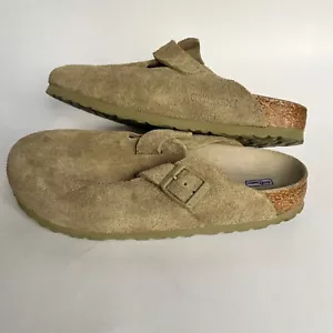 Birkenstock Boston Suede Faded khaki Soft Footbed Women’s Size 38 / L 7 M 5 N F - Picture 1 of 24