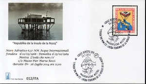 Isola delle Rose busta ricordo per Mostra Berceto francobollo disegnato - Imagen 1 de 1