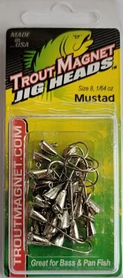 LELAND LURES NEW- TROUT MAGNET- MUSTAD -SILVER- JIG HEADS 25 pc