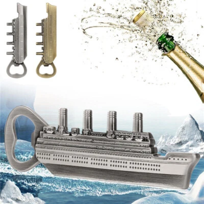 Metal Steamship Design Beer Bottle Opener Vintage Soda Glass Bottle Corkscrew - Image 1 of 4