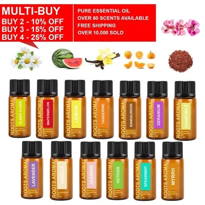 ROOTS AROMA UK Seller Essential Oils 10ML Aromatherapy Pure Oil Fragrances Diffuser Burner