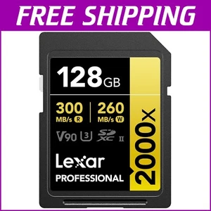 Carte SD UHS-II 128 Go - Antichoc, Résistant aux rayons X, Capture vidéo 8K jusqu'à 300 Mo/s - Photo 1 sur 10