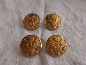 Vintage Military Style Brass Buttons Lot Of 4 Gold Tone - Picture 1 of 7