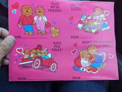 Vintage Berenstain Bears Stickers Gibson's Valentine's Day Sticker Cards - Image 1 of 3