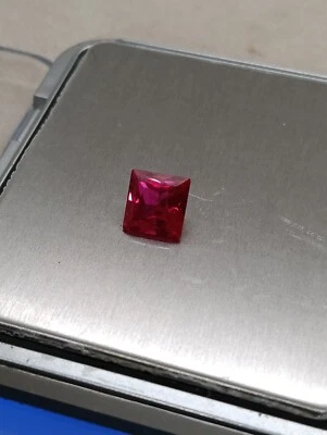 3.1ct Synthetic Red Ruby - Princess Cut - Image 1 of 4