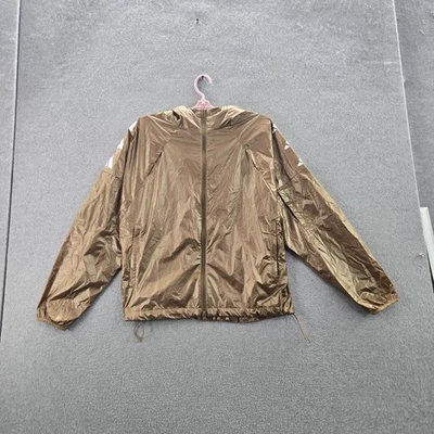 阿迪达斯女式夹克 M 棕色风衣防撕裂运动服 Gorpcore — 第 1/4 张图片