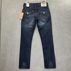 True Religion Geno Slim Jeans Pattentaschen Gesäß Lost Lagoon Denim Herren 31 x 34 - Bild 1 von 10