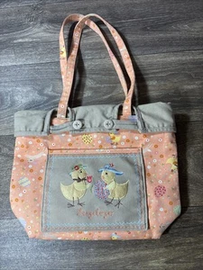 Longaberger Orange/Tan Cloth Easter Spring Purse Handbag Chicks - Picture 1 of 5