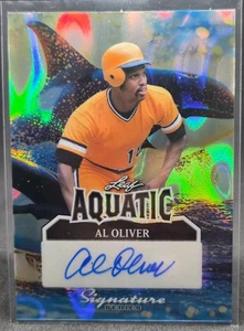 AL OLIVER 2025 LEAF SIGNATURE SERIES AQUATIC BLUE WHALES AUTO 1/1 PIRATES - Picture 1 of 2