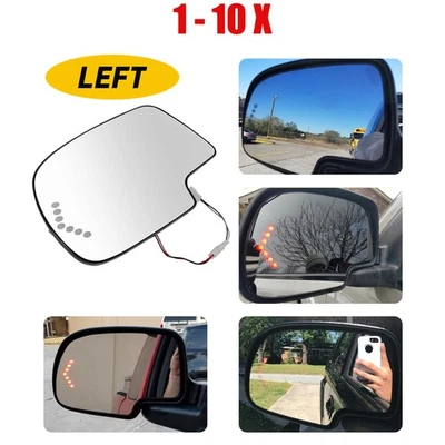 Espejo retrovisor de vidrio con señal de giro térmico izquierdo para Cadillac GMC Chevy 2003-2007 1-10 piezas Foto 1 de 4