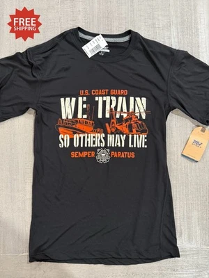 USCG U.S. Coast Guard Black Athletic Training T-Shirt - Size S - NEW WITH TAGS - Image 1 of 4