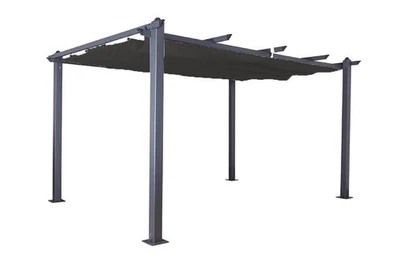 Gartenpavillon Pergola Luxor verstellbares Dach anthrazit 3x4 m Garten Terrasse - Bild 1 von 4