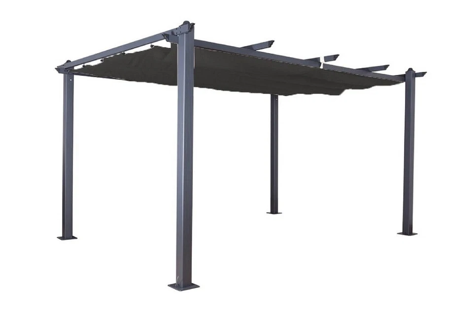 Gartenpavillon Pergola Luxor verstellbares Dach anthrazit 3x4 m Garten Terrasse - Bild 1 von 4