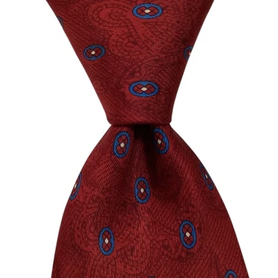 HILDITCH и ключ мужской 100% шелк галстук Италии дизайнерский геометрический красный/синий EUC редкая - Изображение 1 из 3