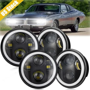 4x 5.75" LED Round Headlights High/Low Beam for Dodge Charger 1966-1974 - Picture 1 of 20