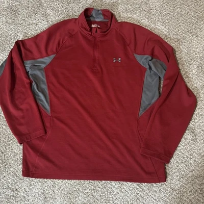 Pullover Under Armour Hombre Grande Rojo Gris AllSeasonGear Manga Larga Atlético Foto 1 de 4