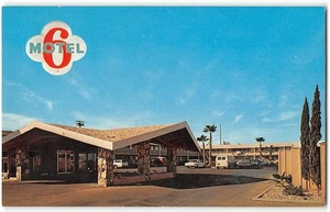 MOTEL 6 California El Centro Roadside 1960s Chrome Vintage Postcard - Bild 1 von 2