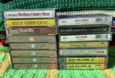 Lot Of 15 Country Cassette Tapes - Garth Brooks, Hank Williams, + MORE - Image 1 of 4