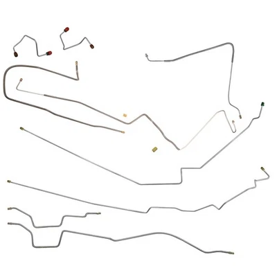 Kit de linha de freio tubos completos 1987-95 Jeep Wrangler YJ sem ABS aço inoxidável 7 peças - Imagem 1 de 4