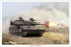 Impresión Mark Karvon "Merkava Mk III BAZ" - Tanque de batalla de la Fuerza de Defensa de Israel - Imagen 1 de 1