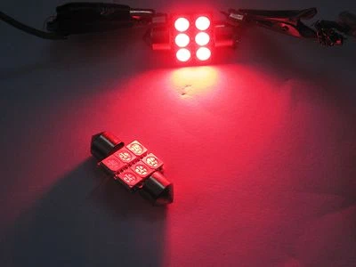 6 piezas Super Rojo SMD 3 chips 5050 LED 31mm 3175 DE3175 Foto 1 de 4