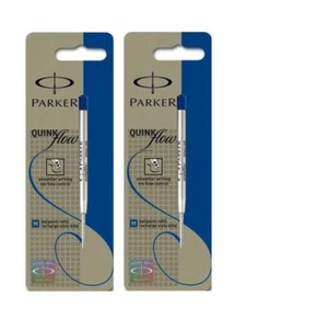 2 x Genuine Parker Medium Fine Ball Point or Rollerball Pen Refill Blue or Black - Picture 1 of 16