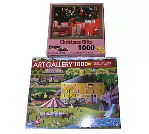 1000 piece Puzzle Works Barbecue The Round Barn Christmas Gifts NEW Art Gallery - Picture 1 of 11