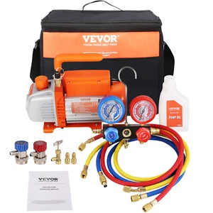 VEVOR Pompe à Vide Climatisation HVAC Frigoriste 100L/min 150W avec Jauges Tuyau - Afbeelding 1 van 12