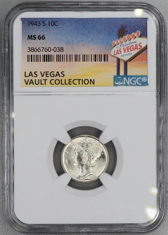 1943-S Mercury Dime NGC MS66 Las Vegas Vault Collection Cover