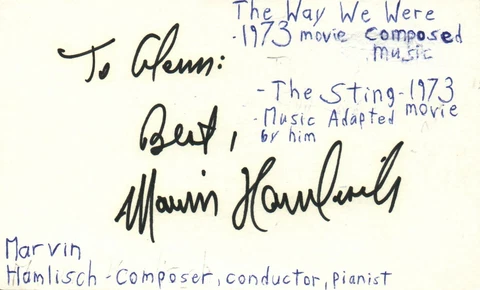 Marvin Hamlisch Composer Conductor Pianist Music Signed Index Card JSA COA Cover