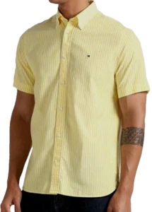 Camisa Tommy Hilfiger Hombre Talla XL Amarilla Abotonada Manga Corta Ligera - Imagen 1 de 9