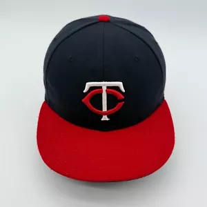 Minnesota Twins New Era Cool Base 59FIFTY Cap Hat 7 1/8 Black Red Fitted Made US - Picture 1 of 9