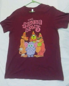 Hanna-Barbera THE BANANA SPLITS Shirt XL Maroon Fleegle Bingo Drooper Snorky - Picture 1 of 7